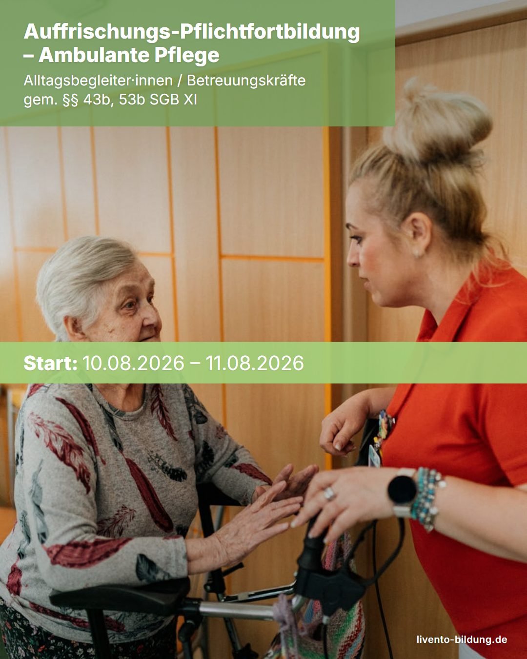 Auffrischungs-Pflichtfortbildung Betreuungskräfte (Ambulant)