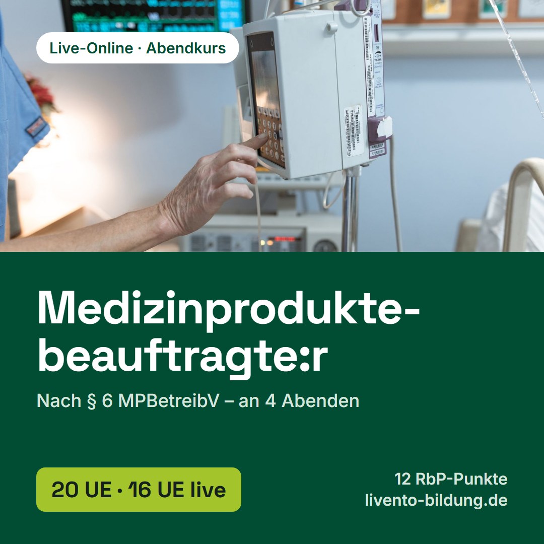 Medizinproduktebeauftragte:r (Abendkurs)