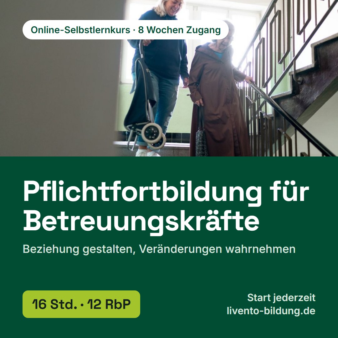 Jährliche Pflichtfortbildung für Betreuungskräfte