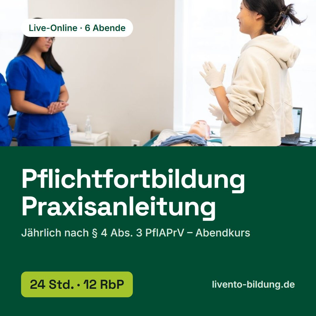 Praxisanleiter – jährliche Pflichtfortbildung (Abendkurs)